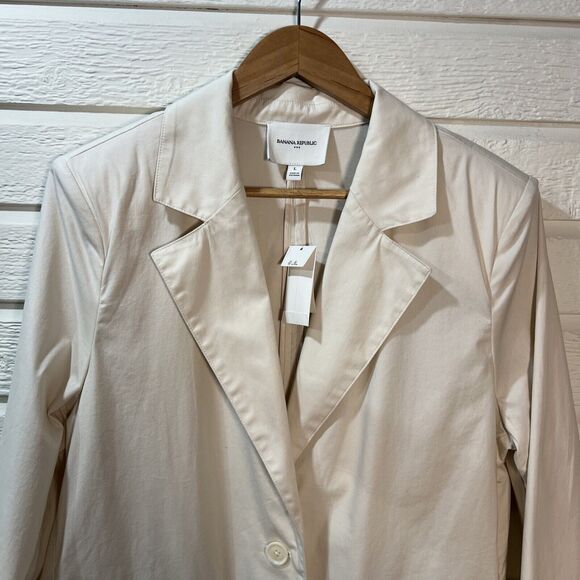 Banana Republic Suit Jacket Blazer Office Career Cream Off White NWT $140.00 New - Picture 4 of 9